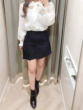 「titty＆Co. PETIT（ティティアンドコープティ）のアイテム（スカート）」を使った、norika🌙🤍さん（レディース・158cm）の冬コーディネート