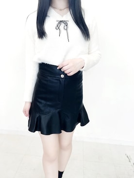 「titty＆Co. PETIT（ティティアンドコープティ）のアイテム（スカート）」を使った、norika🌙🤍さん（レディース・158cm）の秋コーディネート