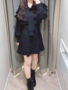 「titty＆Co. PETIT by poyo（ティティーアンドコープティバイポヨ）のアイテム（シャツ/ブラウス）」を使った、norika🌙🤍さん（レディース・158cm）の春コーディネート