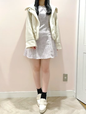 「TITTY&CO.（ティティーアンドコー）のアイテム（その他アウター）」を使った、norika🌙🤍さん（レディース・158cm）の冬コーディネート