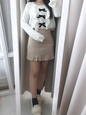 「titty＆Co. PETIT（ティティアンドコープティ）のアイテム（スカート）」を使った、norika🌙🤍さん（レディース・158cm）の冬コーディネート