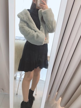 「TITTY&CO.（ティティーアンドコー）のアイテム（ジャケット/アウター）」を使った、norika🌙🤍さん（レディース・157cm）の冬コーディネート