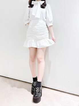 「titty＆Co. PETIT by poyo（ティティーアンドコープティバイポヨ）のアイテム（シャツ/ブラウス）」を使った、norika🌙🤍さん（レディース・158cm）の春コーディネート