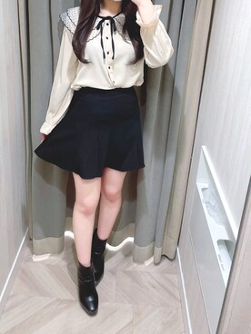 「titty＆Co. PETIT by poyo（ティティーアンドコープティバイポヨ）のアイテム（シャツ/ブラウス）」を使った、norika🌙🤍さん（レディース・158cm）の春コーディネート