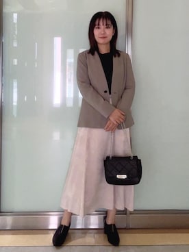 「アイテム（スーツジャケット、ブラウン系）」を使った、mayutaさん（レディース・158cm）の秋コーディネート
