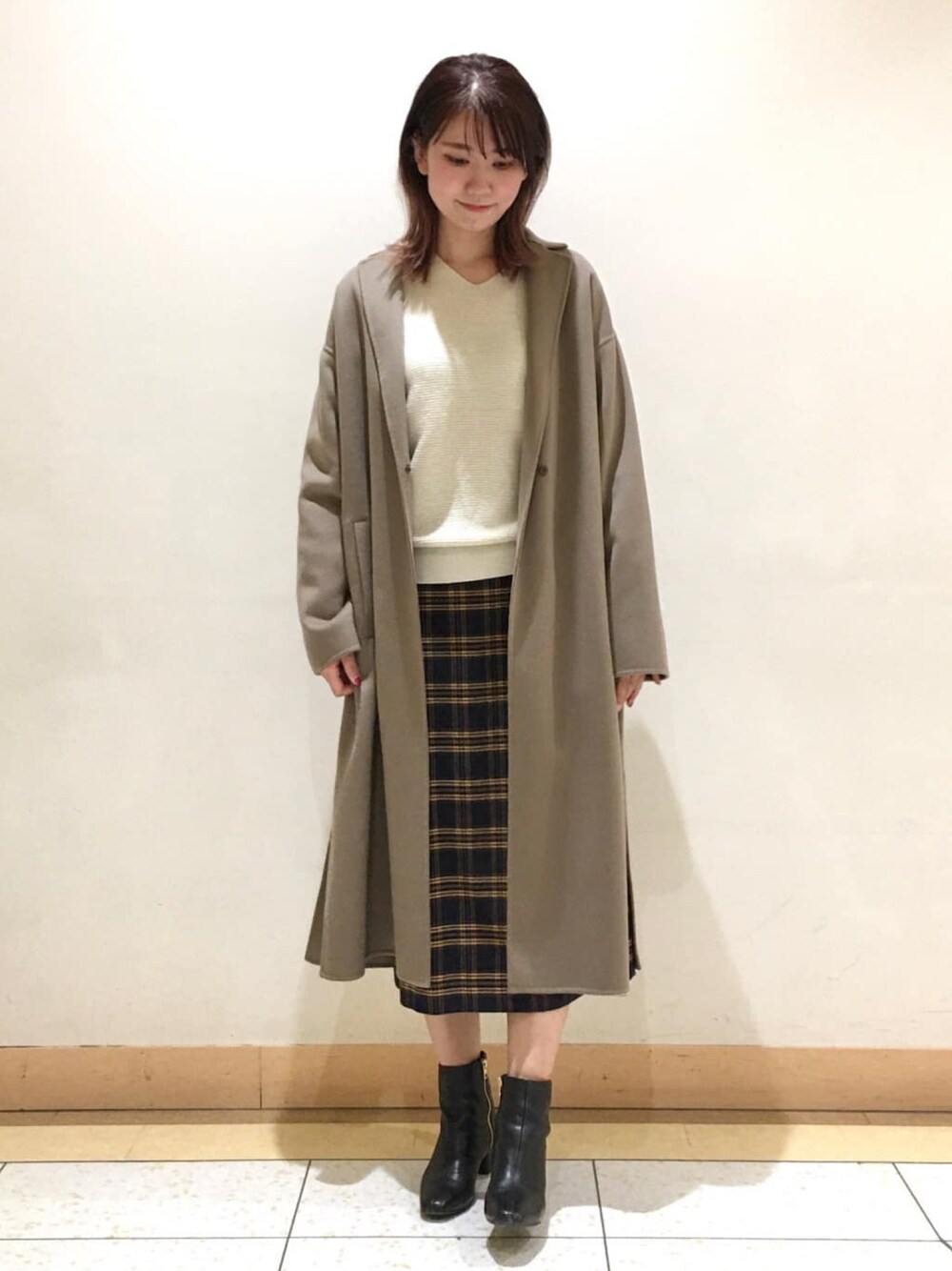 美品 INDIVI インディヴィ ハミルトンウール リバーテーラーコート M