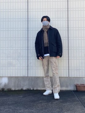 マフラーを使った パイソン柄 のメンズ人気ファッションコーディネート Wear