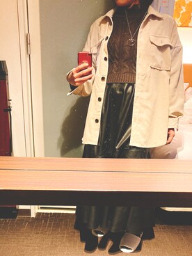 「丈短トップス」｜むまkさん（レディース・162cm）の冬コーディネート