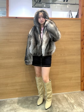 「アイテム（デニムスカート）」を使った、あんなさん（レディース・157cm）の秋コーディネート