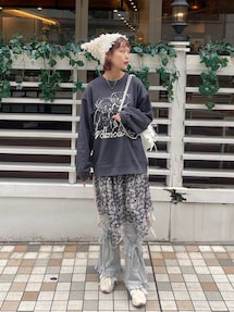 merry jenny flowerイレギュラーヘムミディアムスカート merry jenny