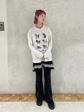 「アイテム（チュニック）」を使った、ayuさん（レディース・166cm）の夏コーディネート