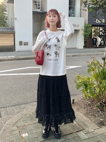 merry jenny ribbonチュールギャザーフレアスカート merry jenny スカート ribbonチュールギャザーフレアスカート