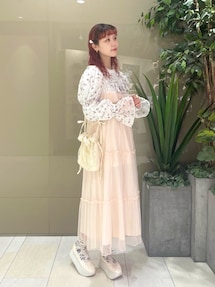 【値下げ】merry jenny リボンチュールワンピース merry jenny（メリージェニー）の「リボンチュールキャミ