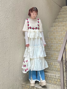 merry jennyクロシェティアードキャミワンピース 13thアニバーサリー クロシェティアードキャミワンピース｜メリージェニーの通販