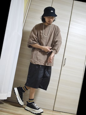 「PUBLUX（パブリュクス）のアイテム（パンツ）」を使った、楽ｇａｋｉさん（メンズ・174cm）の秋コーディネート