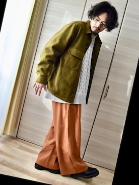 「Adoon plain（アドーンプレーン）のアイテム（パンツ）」を使った、楽ｇａｋｉさん（メンズ・174cm）の春コーディネート
