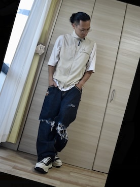 「FILA（フィラ）のアイテム（トップス）」を使った、楽ｇａｋｉさん（メンズ・174cm）の夏コーディネート