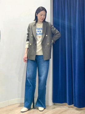 「ロゴニット」｜「アイテム（アクセサリー）」を使った、Itaniさん（レディース・163cm）の冬コーディネート