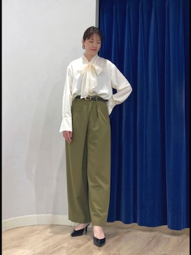 「アイテム（シュシュ）」を使った、Itaniさん（レディース・163cm）の秋コーディネート