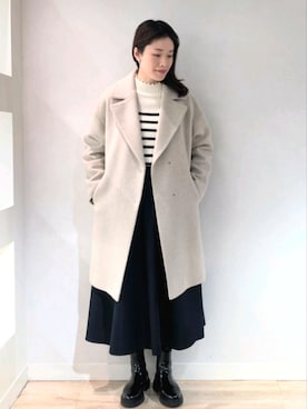 「NOLLEY’S Sophi（ノーリーズソフィ）のアイテム（チェスターコート）」を使った、Itaniさん（レディース・163cm）の冬コーディネート