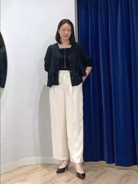 「オンオフ兼用」｜「アイテム（トップス）」を使った、Itaniさん（レディース・163cm）の秋コーディネート