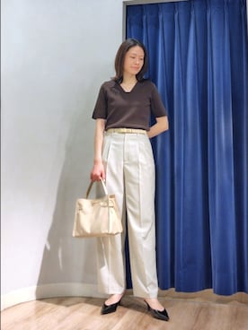 「NOLLEY’S（ノーリーズ）のアイテム（チョーカー）」を使った、Itaniさん（レディース・163cm）の春コーディネート