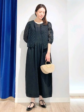 「NOLLEY’S Sophi（ノーリーズソフィ）のアイテム（アクセサリー）」を使った、Itaniさん（レディース・163cm）の夏コーディネート