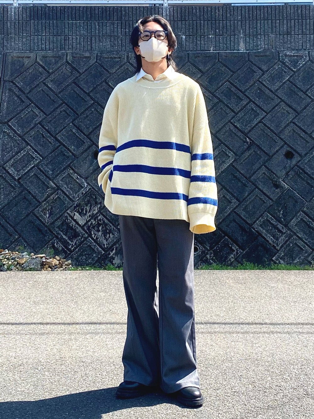 MIXSEVEN（ミックスセブン）の「ビッグシルエットマリンボーダーニット 