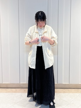 「サマンサ モスモス(Samansa Mos2)」｜「アイテム（スウェット）」を使った、しまさん（レディース・153cm）の春コーディネート