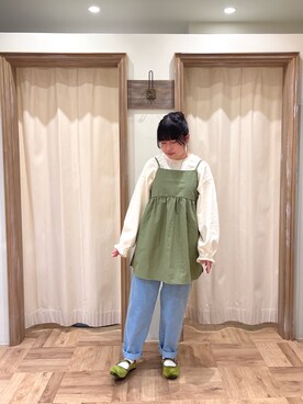 「サマンサ モスモス(Samansa Mos2)」｜「アイテム（スウェット）」を使った、しまさん（レディース・154cm）の春コーディネート