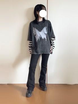「アイテム（アームカバー）」を使った、ひつじさん（レディース・154cm）の秋コーディネート