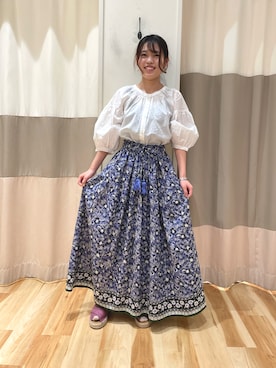 「ロンクスカート」｜「アイテム（サンダル）」を使った、やま🌸さん（レディース・152cm）の春コーディネート