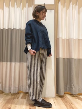 「Slowlinen」｜しげさん（レディース・163cm）の秋コーディネート