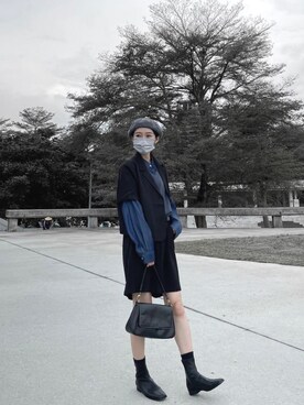 「MEIER.Q（マイヤーキュー）のアイテム（ブルゾン）」を使った、先先さん（レディース・161cm）の春コーディネート