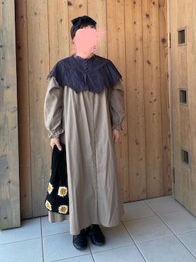 「アイテム（ワンピース/ドレス、ベージュ系）」を使った、morizeさん（レディース・152cm）の秋コーディネート