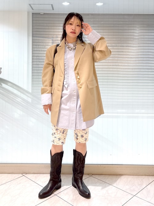 【極美品】CREOLME 柄シャツ ローズバッド　フリーサイズ CREOLME)FLORAL LACE TOP（Tシャツ/カットソー）｜ROSE BUD（ローズ