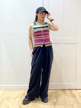 「骨格ストレート」｜「アイテム（財布/小物）」を使った、SAKI 🍣さん（レディース・151cm）の夏コーディネート