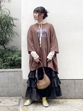 「アイテム（ポーチ）」を使った、SAKI 🍣さん（レディース・151cm）の秋コーディネート