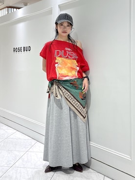 「ROSE BUD（ローズバッド）のPOINTED FLAT SHOES（パンプス、ブラウン系）」を使った、SAKI 🍣さん（レディース・151cm）の夏コーディネート
