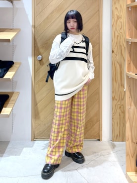 「Dr. Martens（ドクターマーチン）のDr.Martens ドクターマーチン クアッド レトロ 2976 クアッド / QUAD RETRO 2976 QUAD (BLACK POLISHED SMOOTH) 24687001（ブーツ）」を使った、SAKI 🍣さん（レディース・151cm）の冬コーディネート