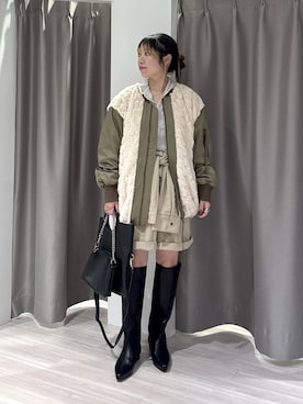 「REMME（レメ）のアイテム（ブーツ）」を使った、SAKI 🍣さん（レディース・151cm）の秋コーディネート