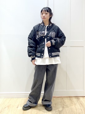 「アイテム（スタジャン）」を使った、SAKI 🍣さん（レディース・151cm）の秋コーディネート