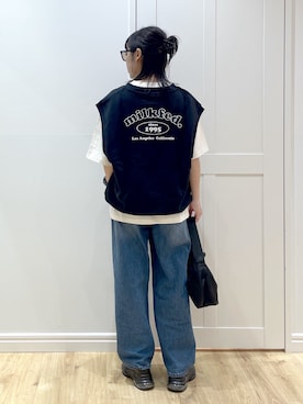 「ベスト×Tシャツ」｜SAKI 🍣さん（レディース・151cm）の夏コーディネート
