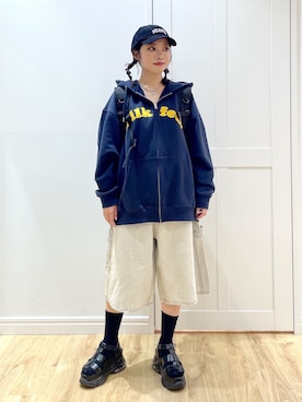 「アイテム（キャップ）」を使った、SAKI 🍣さん（レディース・151cm）の秋コーディネート