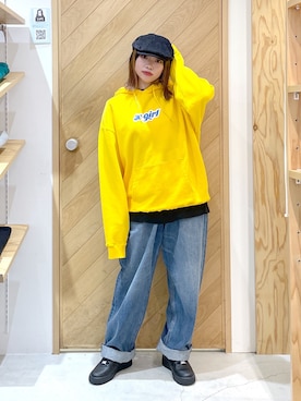 「AF1」｜「アイテム（ハンチング/ベレー帽）」を使った、SAKI 🍣さん（レディース・151cm）の秋コーディネート