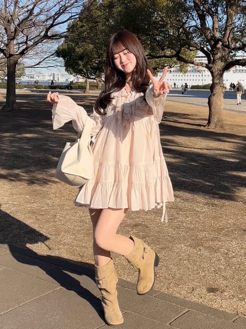 snidel コットンライクラッフルカラーチュニック SNIDEL スナイデル