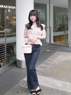 「SNIDEL（スナイデル）のアイテム」を使った、佐藤Kaha(かはち.)さん（レディース・157cm）の夏コーディネート