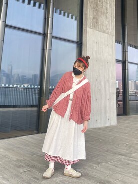 「red and white」｜YOYO LEEさん（レディース・158cm）の春コーディネート