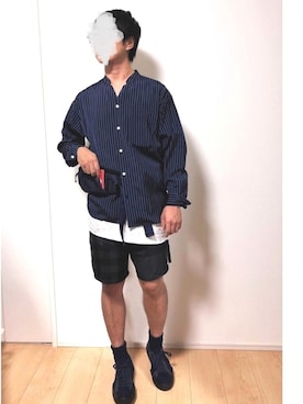 「meanswhile（ミーンズワイル）のアイテム」を使った、千本ノックさんさん（メンズ・165cm）の春コーディネート