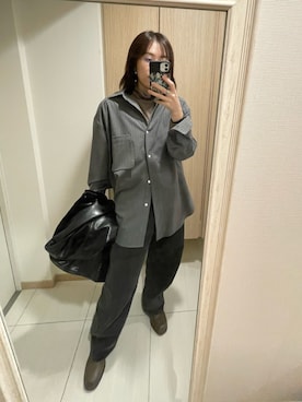 「アイテム（Tシャツ/カットソー、ベージュ系）」を使った、nuhe2さん（レディース・163cm）の秋コーディネート